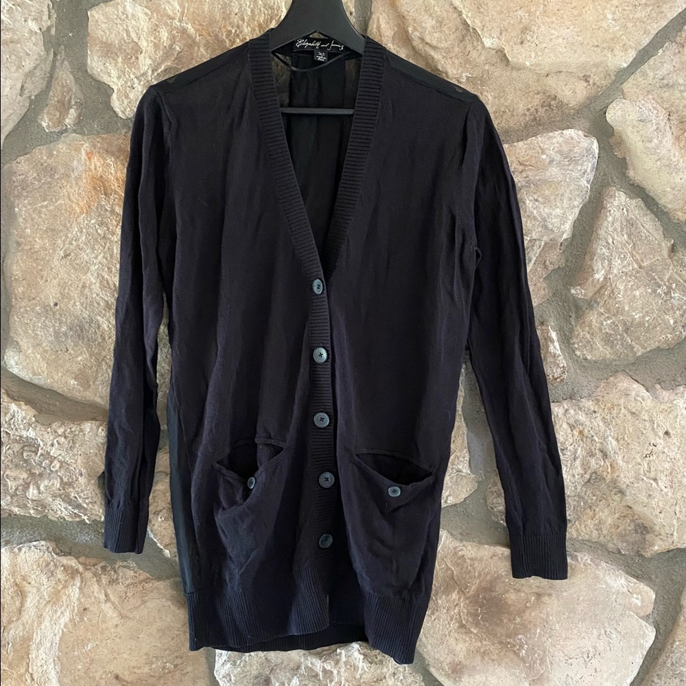 Elizabeth & James: Sheer back long cardigan